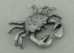 Full Relief Crabs Custom Made Badges , Pewter Material Antique Nickel Plating
