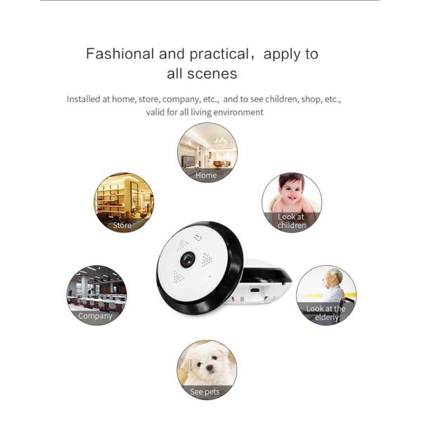 130W Pixels Wireless 360 Degree Security Camera HD Video With Video Encryption