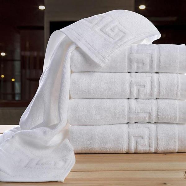 Comfort Hotel Luxury Jacquard White Bath Towel Set 100% Cotton Large Beach Towel