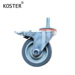 75mm/100mm/125mm Industry Trolley Grey Polyurethane Plastic Caster Wheel with
