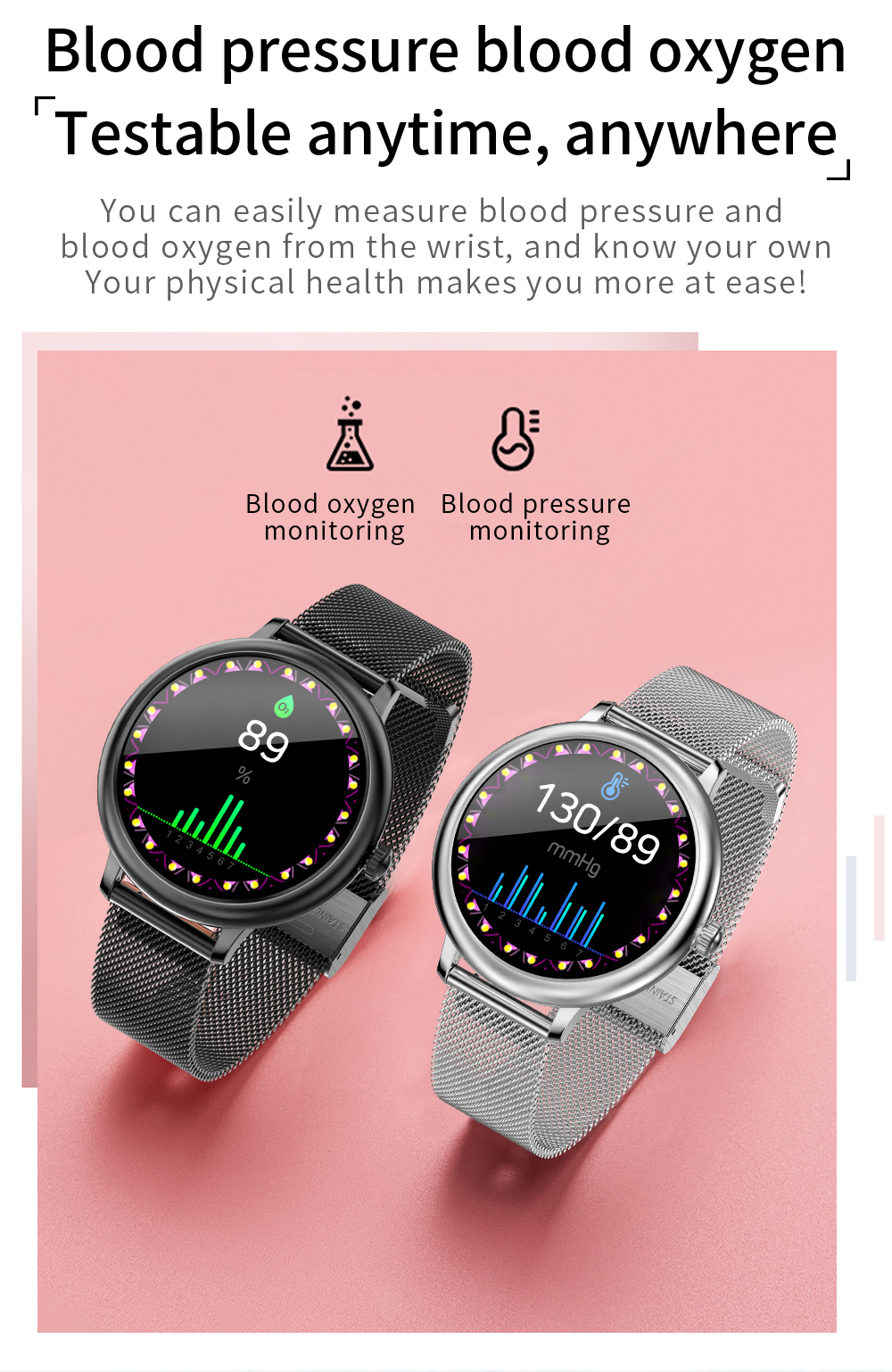 CF90 Smart Watche Customized Watch BLE Gateway Fashion Ladies Wrist Health Sleep