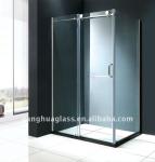 L Shape Tempered Glass Shower Enclosure Stainless Steel Sliding Frameless