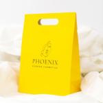 Clothing Packaging Die Cut Handle Shopping Kraft Paper Bag Customized Yellow
