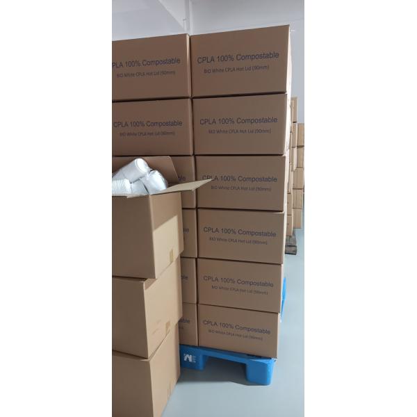 Customization CPLA Plastic Strawless Lid ф73mm Compostable Durable