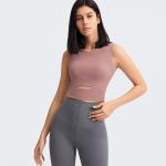 Open Front Waist Fitness Apparel Women 's Sports Tanks Top Gym Fitness Running