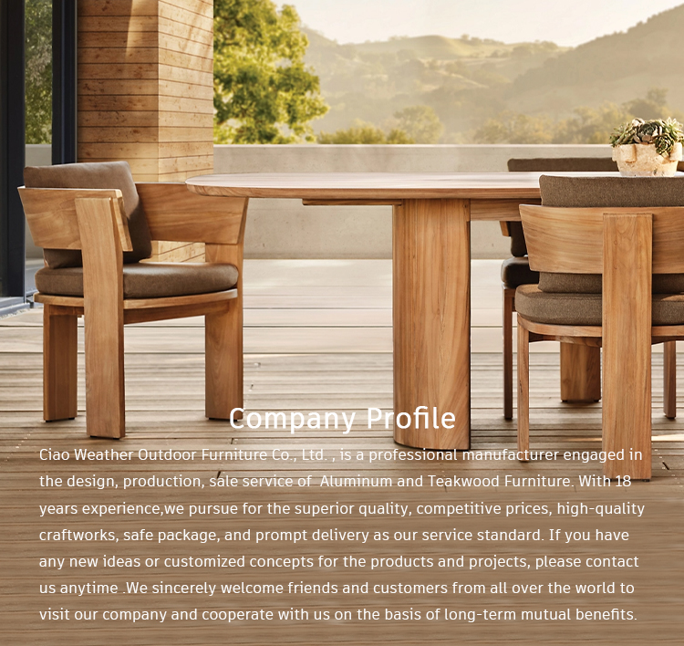 Wooden Furniture Garden Furniture Dining Set Solid Wood Teak Courtyard Dining Armchair Wood Side Chair for Garden Dining
