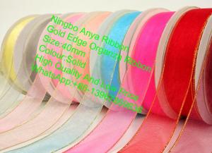 Wholesale Gold Edge Organza Ribbon,Gift Ribbon,Organza ribbon,fashion ribbon,silk Organza,Clothing Accessories from china suppliers