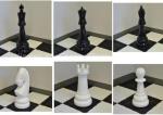 Giant Size Black And White Store Window Decorations Fiberglass Chess Set