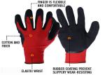 Nylon Liner Coated Breathable Nitrile Gloves 13 Gauge Black Sandy For Logistics