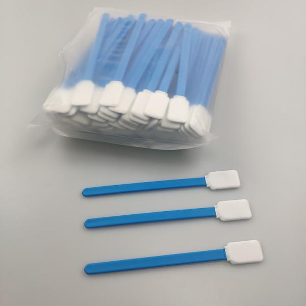 100 PCS 125mm Polyester Tipped Swabs Square Head Blue With PP Stick
