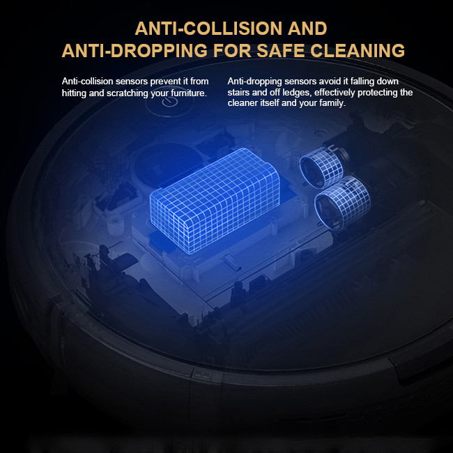 Infrared Cliff Detection Automatic Vacuum Robot With Lidar 2000PA Power Suction
