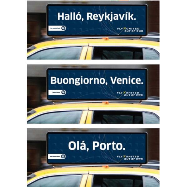 Cab Screen LED Message Board P3.91 Full Color Vivid Screen IP65 1/8 Scan Mode