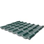 Deep Green Glazed 10 Ft Corrugated Roofing Bamboo Joint Resinvilla Tile