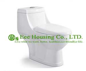 Wc Toilet With Dual Flush Ceramic One Piece , Gravity Flushing Elongated Wall Mount Toilet Bowl