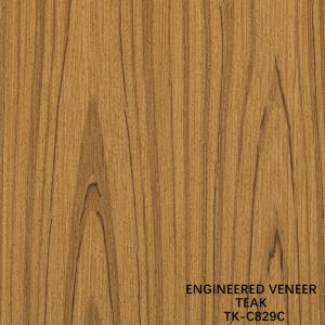 Wholesale Engineered Teak Wood Veneer Sheet Faced Fancy Panel Crown Grain 0.55mm Thickness For Cabinet from china suppliers