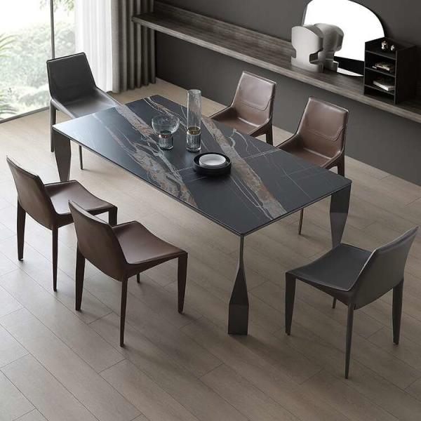 Customized Size Dining Table Set 4 Chairs With Steel Base