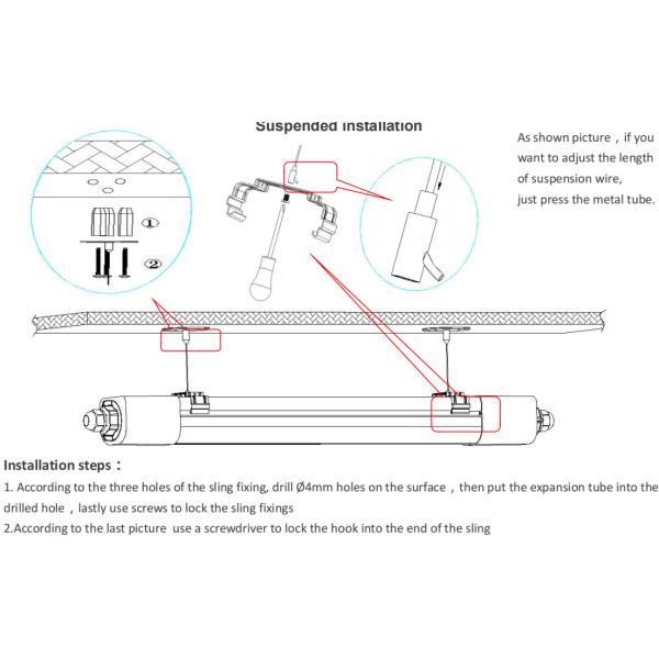 18W IP66 5 Years Warranty LED Tri-Proof Light With Fireproof PC Material For Display Racks Warehouse