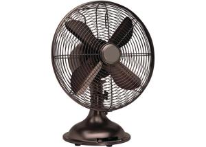 Wholesale 90 Degree Oscilating 12&quot; Retro Table Fan 3 Speed 4 Blade Brushed Nickel CE GS from china suppliers