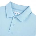 Blank Short Sleeve Mens Formal Polo Shirts , Blue 100% Hemp Polo Shirts