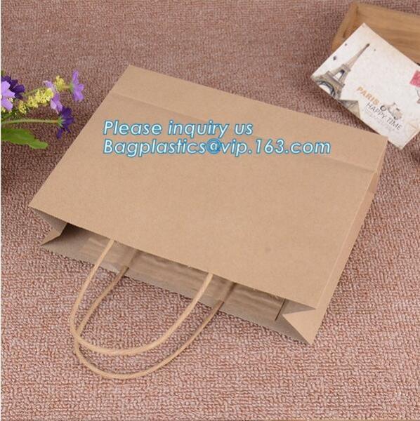 Cheap Recycled Custom Design Luxury Shopping Brown Kraft Paper Bag with twist handle,colored paper bags with handles twi