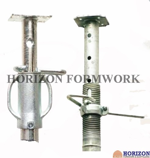 Height Up To 5 Meter Scaffolding Steel Prop Jack With Cast Iron Sleeve Nut