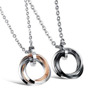 Wholesale New Fashion Tagor Jewelry 316L Stainless Steel couple Pendant Necklace TYGN232 from china suppliers