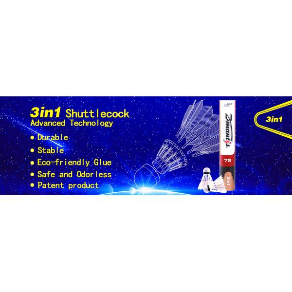 Hybrid Goose Feather Badminton 3 In 1 Shuttlecock Fiber Cork For Sports Training