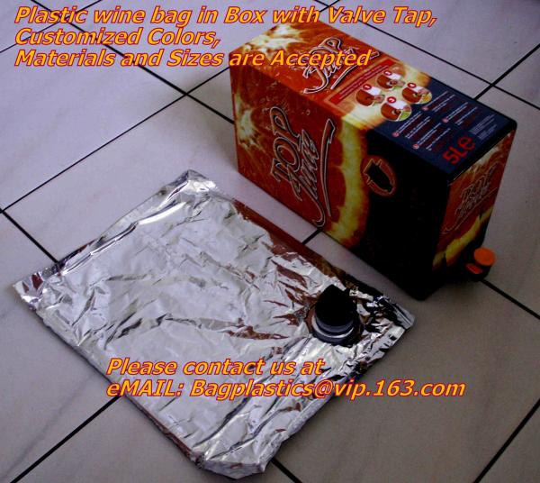 Custom disposable 5 liter aseptic wine juice bag in box,Chinese supplier wholesales 3L 5L Aluminum foil bag wine bag in
