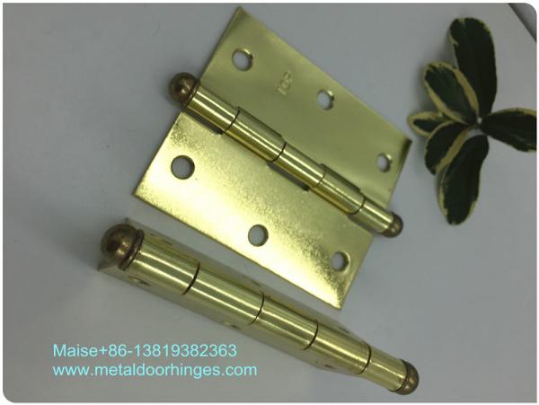 Brass Plated Heavy Duty Door Hinges , Ball Tip Garage Door Hinges Wooden Box