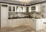 Luxury Primery Solid Wood Kitchen Cabinets In L Shape And With Tall Cabinet