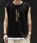 Oem Apparel Manufacturers Men'S Round Neck Loose Sleeveless Vest Print Vest T -