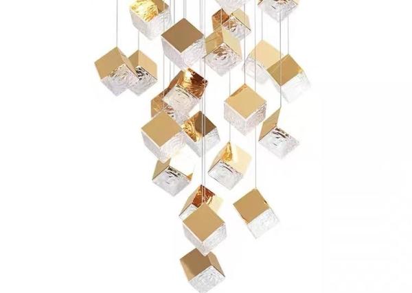 Zhongshan Supplier Big Gold and Silver Square Shade Interior Living Room