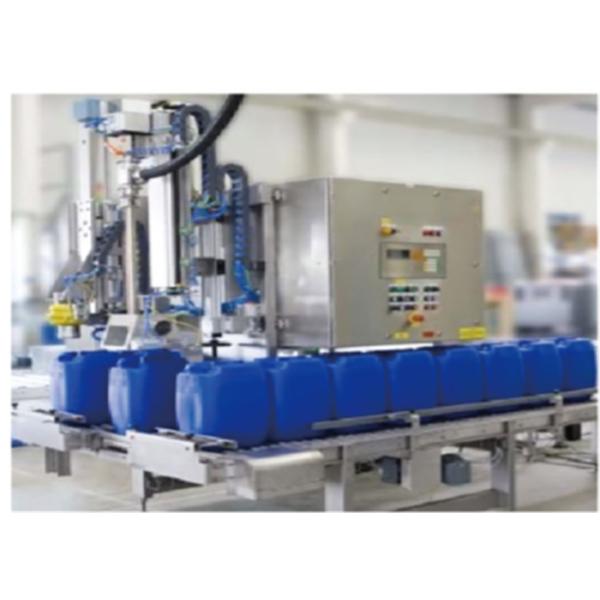 Auto Weighing Filling Production Line For Liquid Touch Screen Operation