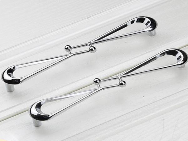 Chrome Crystal Drawer Handles , Golden Antique Crystal Door Knobs Fashionable