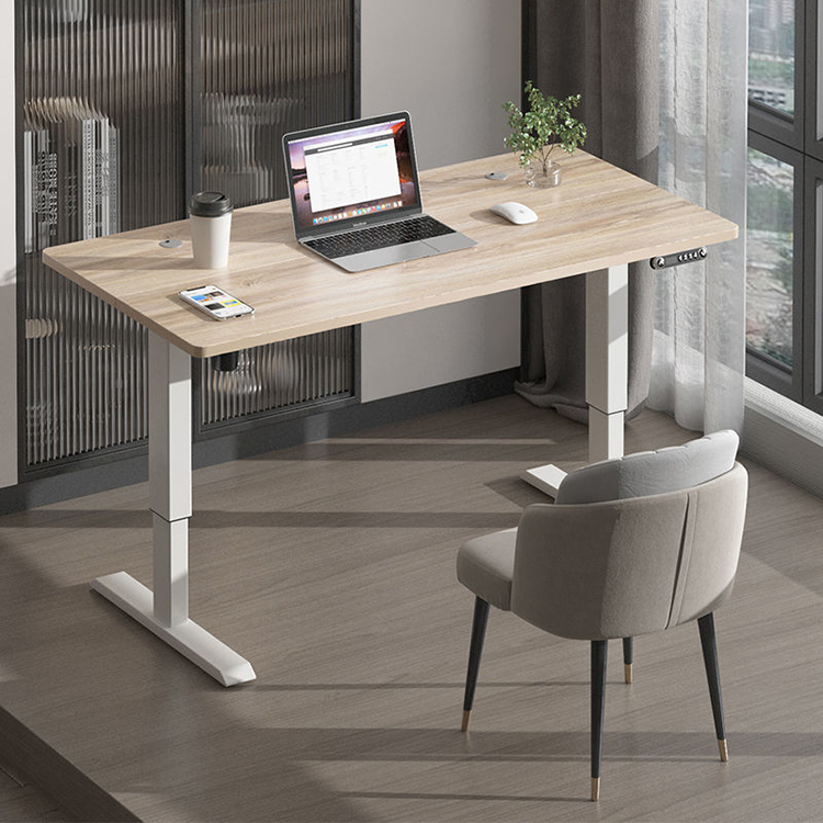 Black/White/Gray Frame Color Electric L Shape Standing Desk Noiseless and Practical