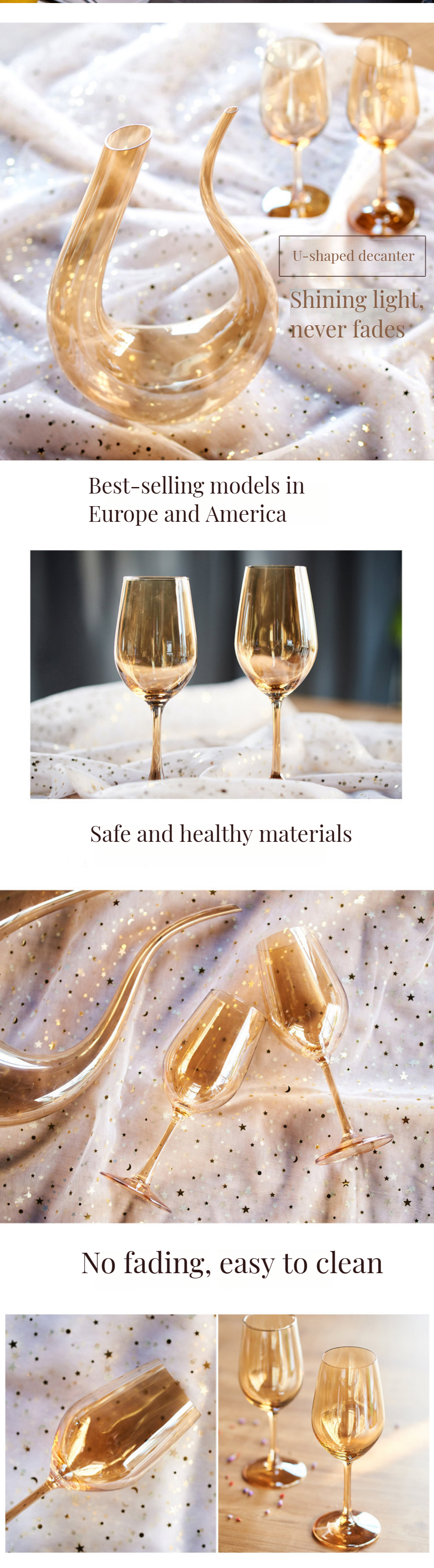 Experience the Luxury of U-Shaped Amber Wine Glasses for Burgundy and Bordeaux Wines