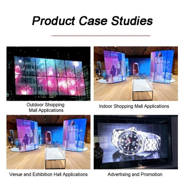 Indoor Advertising LED Screen Film on Glass Window with Optional Windows Dual OS