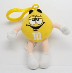 Wholesale Yellow M&amp;M Character Stuffed Toy Keychain Small Plush Toys Customized from china suppliers