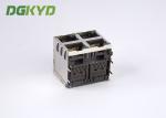 Metal Shielded 2X2 double deck 4 port RJ45 connectors without transfomer
