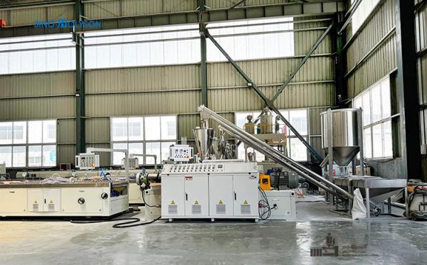 sino holyson HSJZ-65-132 37kw Motor Power WPC Door Frame Production Line / WPC