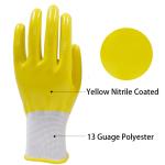 15 Gauge 70g Oil-Resistant Nitrile Work Gloves Waterproof Protective Polyester