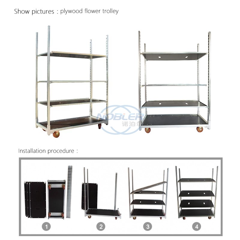 Pull Net Flower Cart Flower Trolley Strong And Durable Scientific Design
