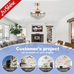 Foldable Blade LED Ceiling Fan 42 Inch Gold/OEM with LED Light and Blades
