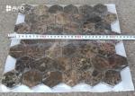 Seamless Dark Emperador Marble Mosaic Wall Tile For Decoration 42 Pcs Sheet