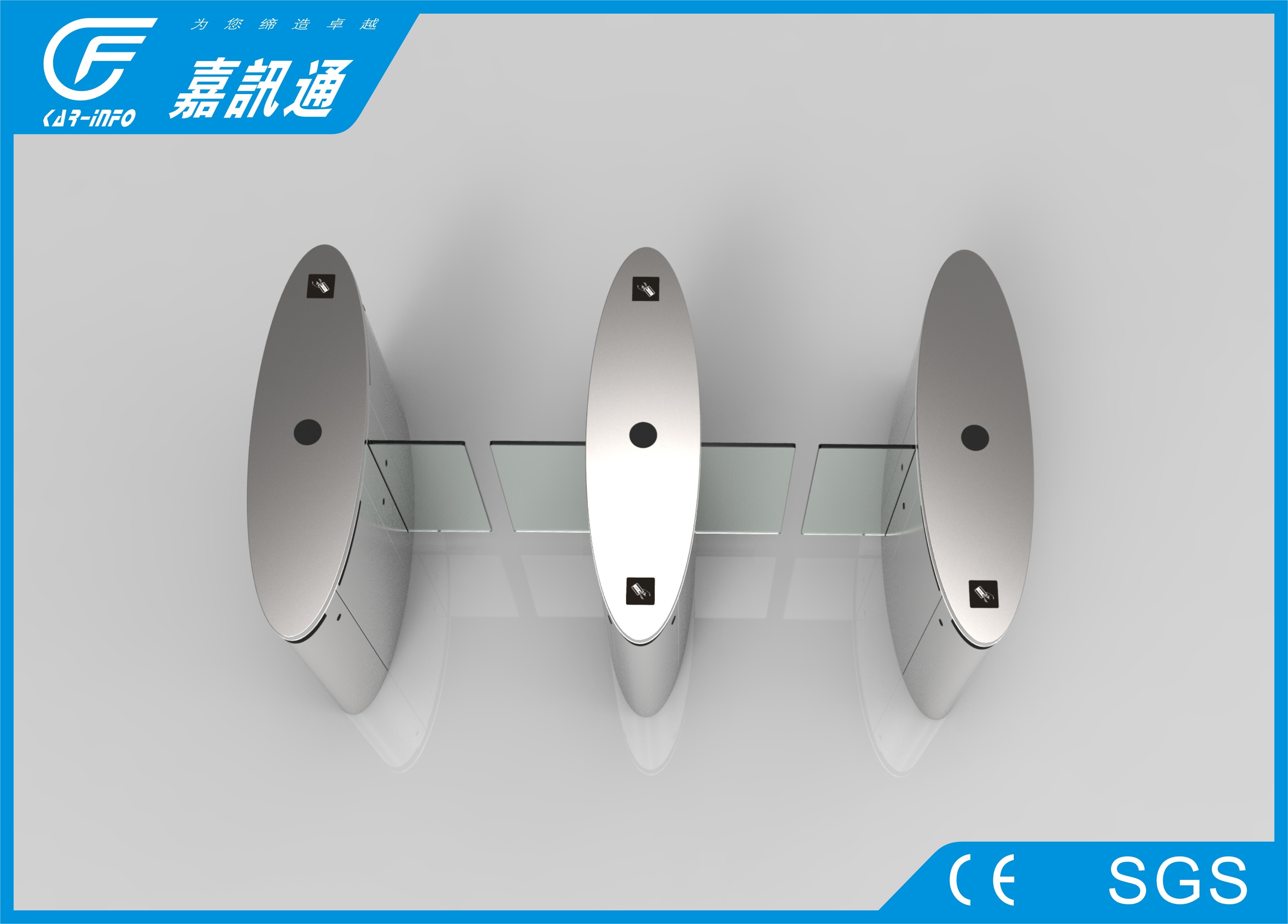 Indoor Smart Speed Half Height Turnstile Fault Detection With Led Indicator Light For Bank