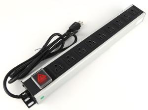 Wholesale 1.5U 9 Way Cabinet PDU With Switch 125V 15A UL from china suppliers