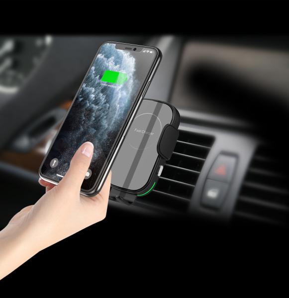 15W Wireless Charger Automatic Clamping Car Mount Phone Holder QI Fast Charging