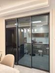 Kitchen Glass Aluminum Alloy Sliding Door Customizable Surface Finished