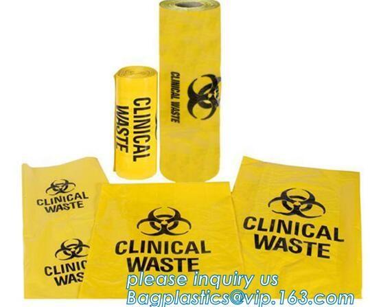 Disposable biodegradable Biohazard garbage bag, infectious emergency autoclavable biohazard bag on roll, bagplastics, pa