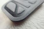 Gray Soft Environmentally Friendly Microfiber Label , Costom High Frequency Logo